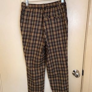 Flannel print trouser pants